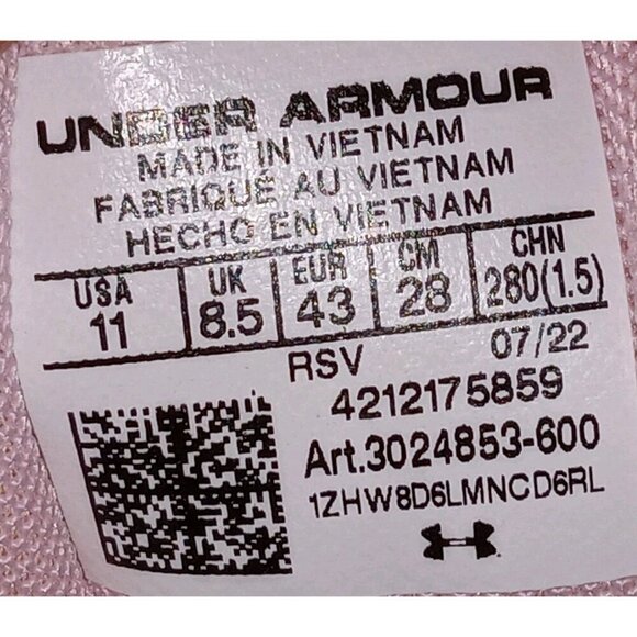 Under Armour Women's Size 11 US Charged Assert 9 Pink Rose Marble Running Shoes - Picture 6 of 11